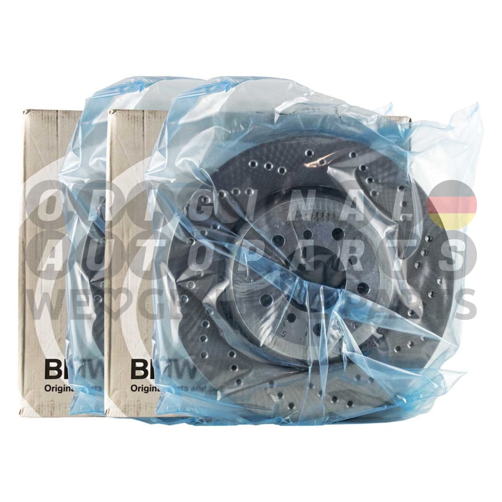 Genuine BMW Brake Disc Rotors Set front left+right 345x28mm M3 E46 CSL 34112282445 34112282446