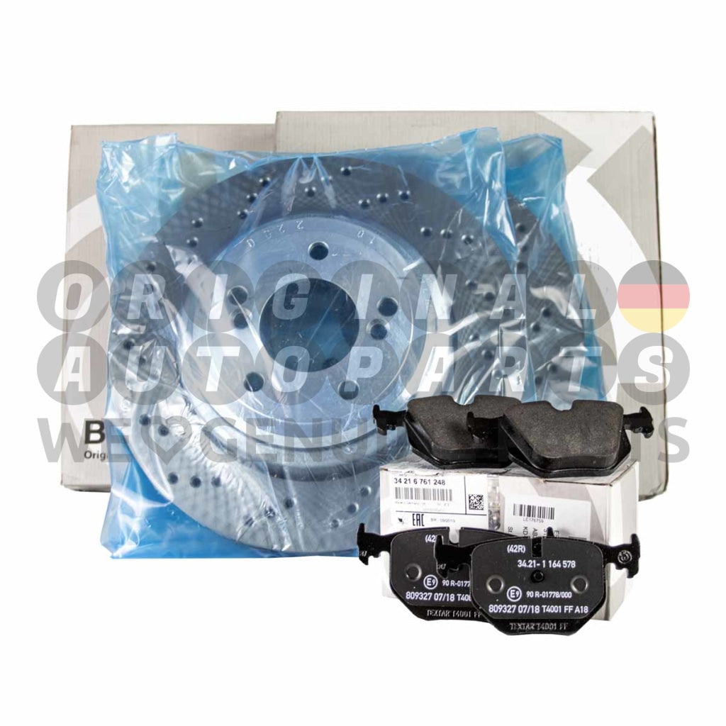 Genuine BMW Brake Disc Rotors + Pads + Sensor rear M3 E46 34212282303 34212282304 34216761248 34356751311