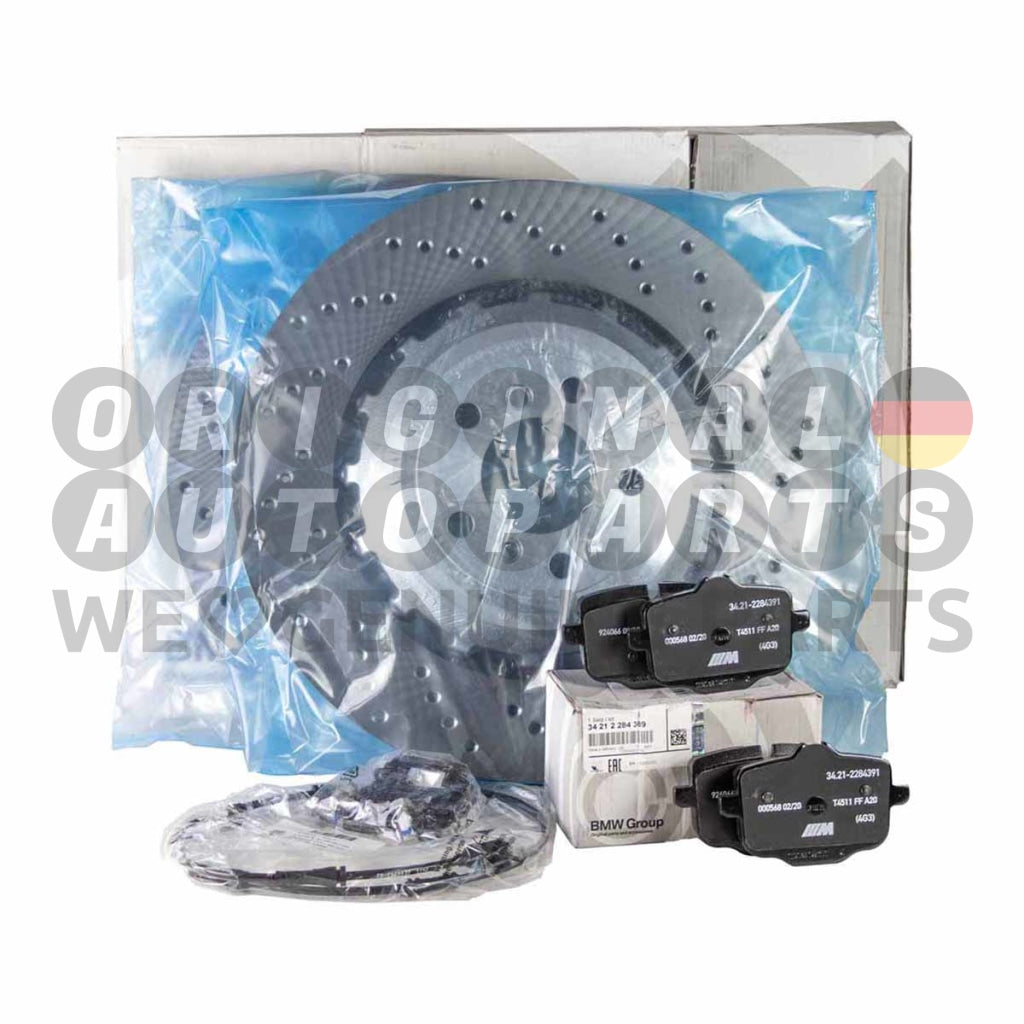 Genuine BMW Brake Discs Rotors + Pads + Sensor Rear M5 F10 M6 F06 F12 F13 34212284103 34212284104 34212284389 34352284343