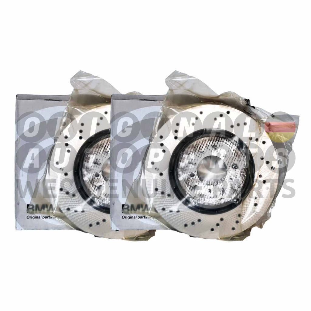 Genuine BMW M Brake Discs Rotors Set front left+right 1' E82 M Coupe 3' M3 E90 E92 E93 34112283801 34112283802