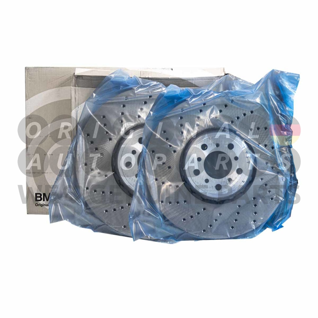 Genuine BMW Brake Discs Rotors Set front left+right X5 M F85 X6 M F86 395x36mm 34112284901 34112284902