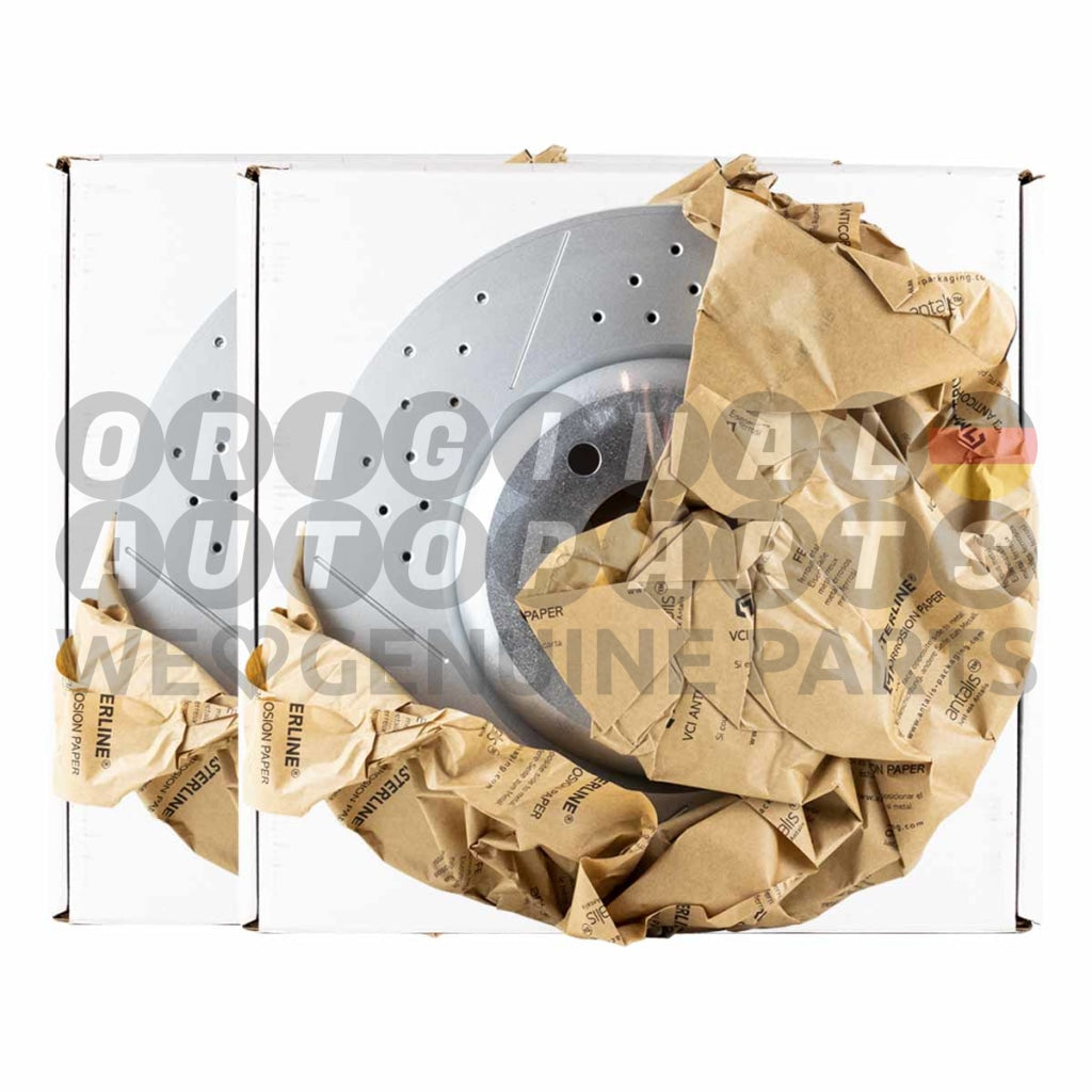 Genuine BMW Performance Brake Disc Rotor Set front drilled 34116786392 1' E81 E82 E87 E88 3' E90 E91 E92 E93