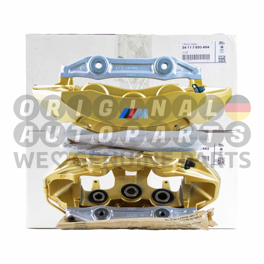 Genuine BMW M Performance Brake Caliper Set 6-pot front left + right gold M2 F87 M3 F80 M4 F82 F83 34117850463 34117850464