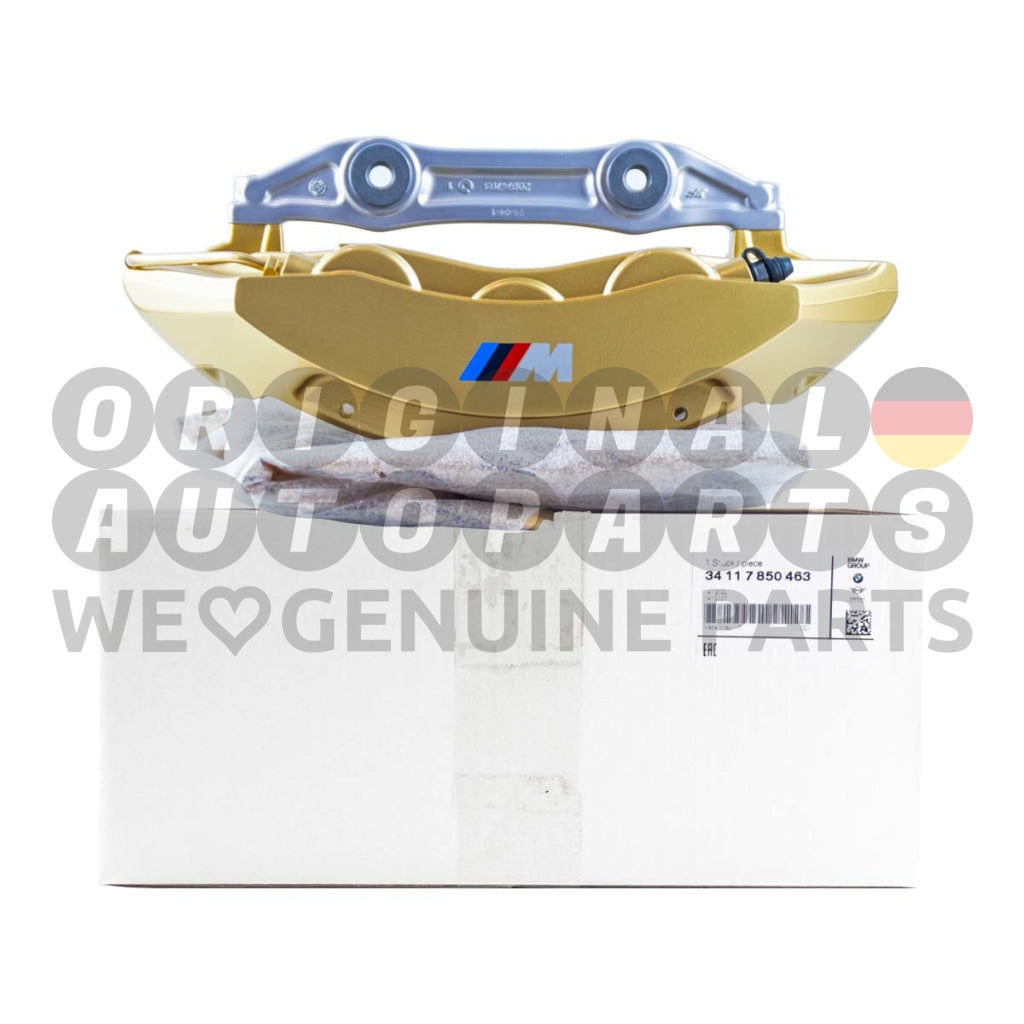 Genuine BMW M Performance Brake Caliper 6-pot front left gold M2 F87 M3 F80 M4 F82 F83 34117850463