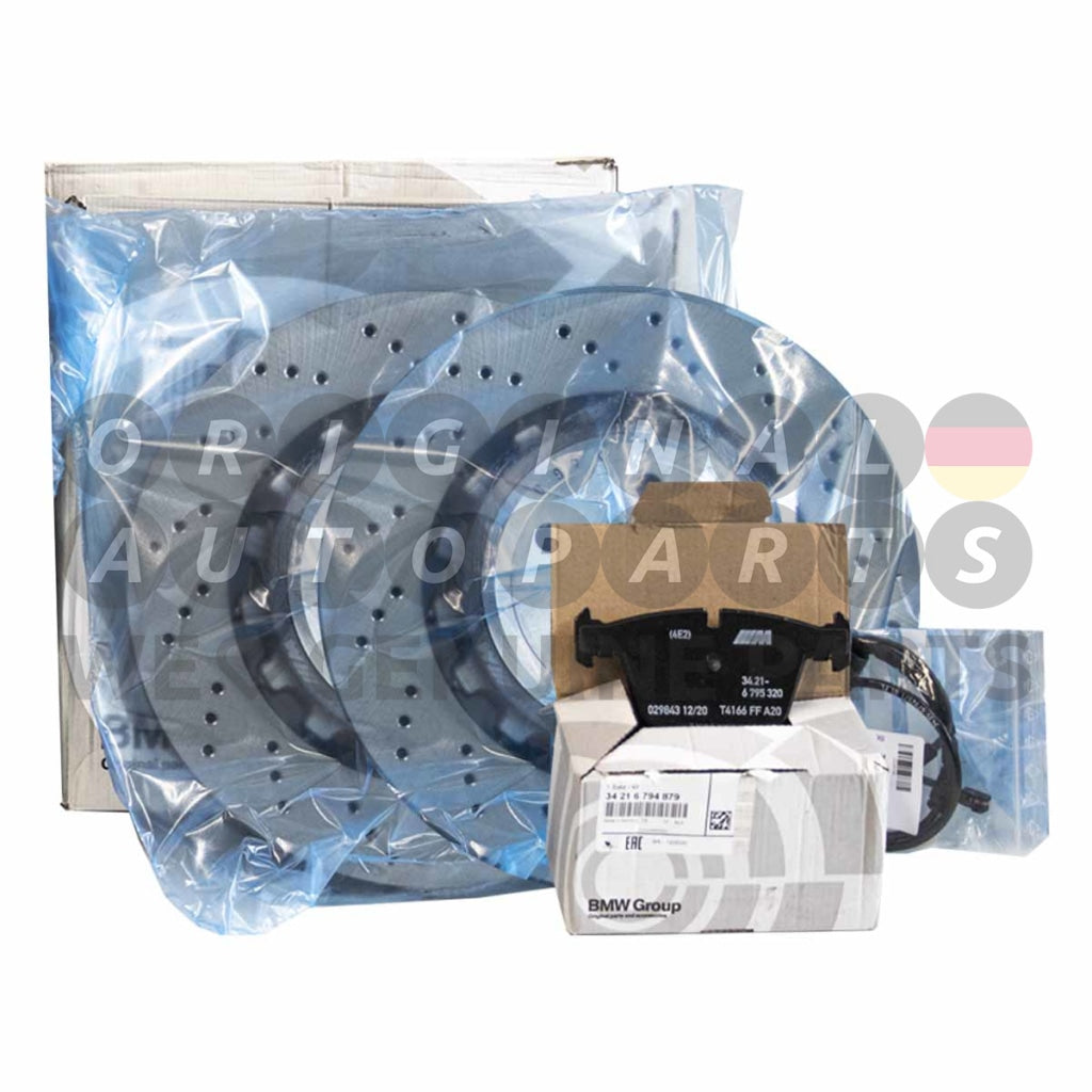 Genuine BMW Brake Discs Rotors + Pads + Sensor rear X5 M F85 X6 M F86 385x24mm 34212284903 34212284904 34216794879 34356792571