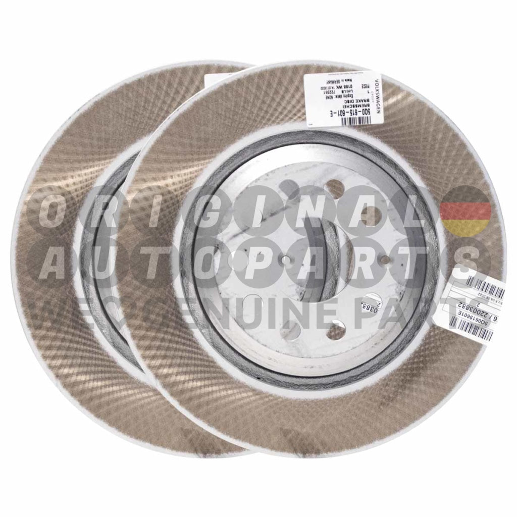 Genuine VW Audi BRAKE DISC ROTOR SET rear Arteon Eos Jetta Golf Passat Scirocco T-Roc Tiguan A3 RS3 TT TTRS Q2 RSQ3 Q3 Ateca Formentor Leon Kodiaq Octavia Superb 5Q0615601E